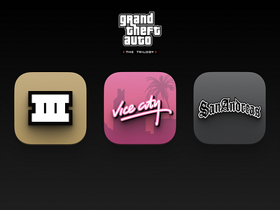 Grand Theft Auto: The Trilogy Icons app branding design graphic design icon logo ui vector