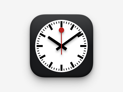 Swiss Railway Clock Icon app branding design graphic design icon illustration logo ui vector