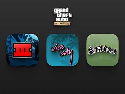 Grand Theft Auto: The Trilogy - Definitive Edition Icon app branding design graphic design icon illustration logo ui vector