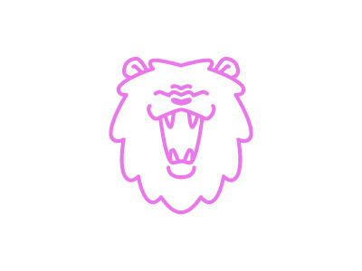 roar! animal cute icon lines lion logo simple vector