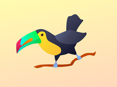 beware of bird 365project animal art bird colorful dailydesign gradients illustration simple toucan tropical vector