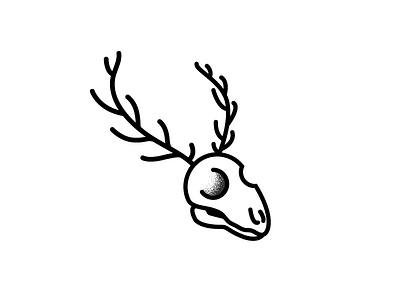 antlers animal antlers art bones dailydesign deer design illustration logo simple skull vector