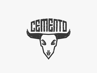 cemento 365project art bones cow dailydesign design logo logodesign rock simple skull vector