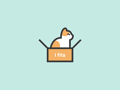 if i fits 365project animal art box cat dailydesign design kitten logo logodesign simple vector