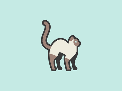 hiss 365project animal art cat dailydesign design icon illustration kitten siamese simple vector