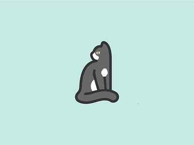 tuxedo 365project animal art cat dailydesign design icon illustration kitten simple tuxedo vector