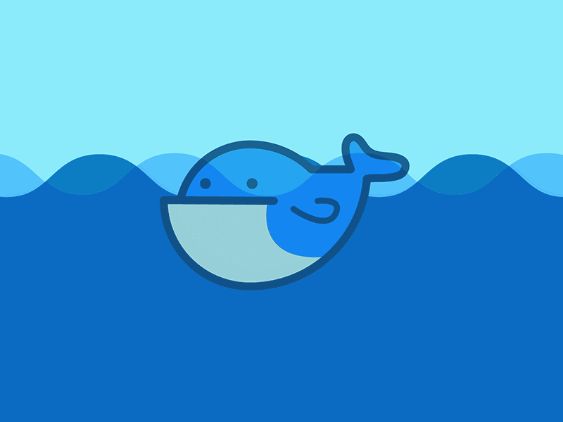 Whale Friend animal animation animation 2d design gif illustration ocean simple vector whale