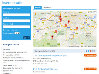 OCC Marketplace for social care services market place search search results social care