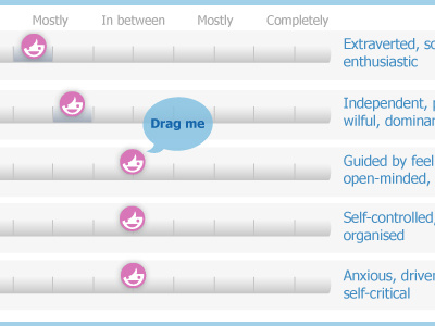 Slider on Persona Bubble bubble cute drag draggable drop face icon questionnaire results slider smiley speech