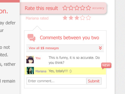 Comments box comment design message new rating result star stars ui