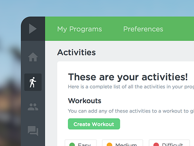 Workout Activity Library activity admin interface dashboard filter flat library redesign search startup user interface web workout