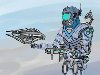 Antarctica solider concept character art concept art fantasy art game art game artist illustration robot science fiction vehicle design