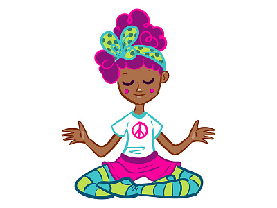 Yoga Girl Illustration color cute feminine girls health illustration teens tweens wellness yoga youth