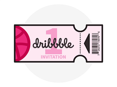 One Dribbble invitation ae affter effects animation dribbble ball dribbble best shot dribbble debut dribbble giveaway email envelope envelope design giveaway illustration invitation invite mail one pink ticket vector