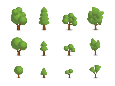 Trees icons set ai creativecommons download free icon illustration park project m tree vector