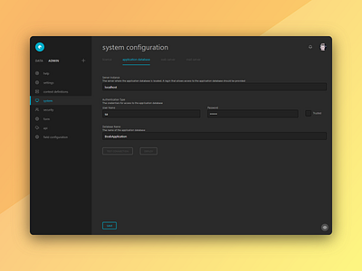 acQuire Neo settings clean dark enterprise flat light product design settings theme web app