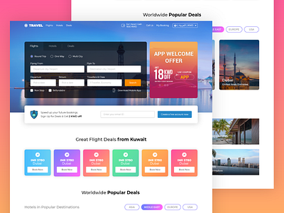 Travel Booking Site - Home Page