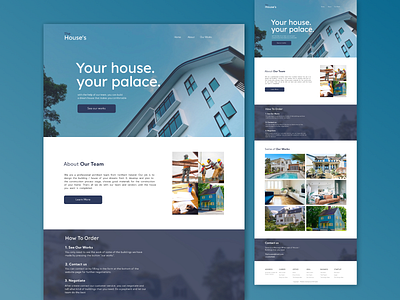 The House's - House Building Website app application branding design flat graphic design illustration ui ux web website
