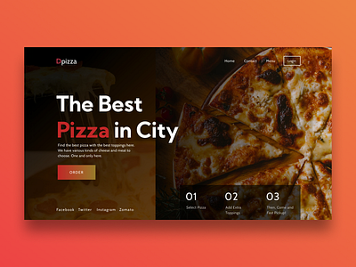 DPizza - Landing page Exploration branding figma flat graphic design hero illustration landing page photography pizza pizza box ui ux vector web web design web designer website website design