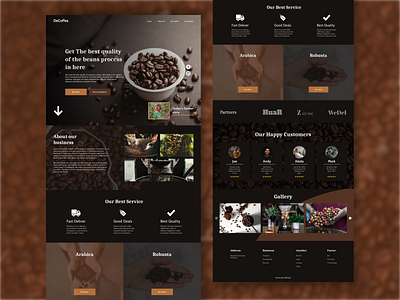 De Coffea - UI Web Design app application branding coffee figma flat graphic design landing page ui ux web web design web development website website concept website design wordpress