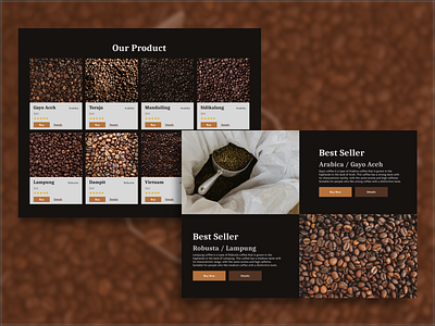 De Coffea Product Landing Page Website app application branding coffee flat flat design graphic design illustration ui ux web web design website website design
