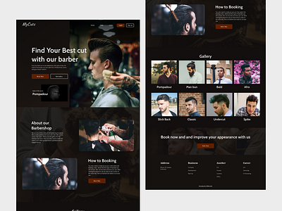 Barbershop website concept barbershop concept ui kit web website