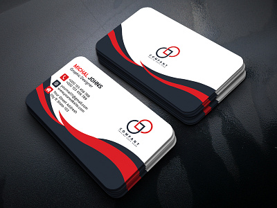 Corporate Red Business Card art black and white blue blue business bundle business card card clean colorful cool corporate