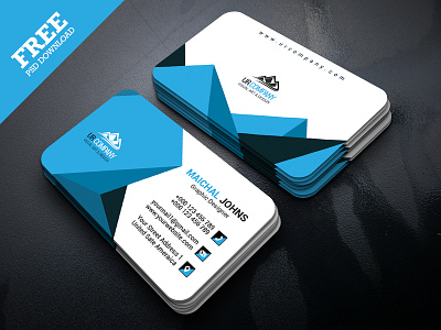 Corporate Business Card blue business business card card design clean corporate creative cyan design elegant green