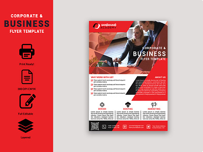Corporate Flyer Template business car clients company connection corporate digital editable facebook flyer leasing