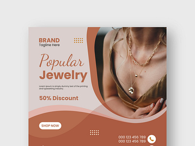 Jewelry social media Instagram post banner square flyer