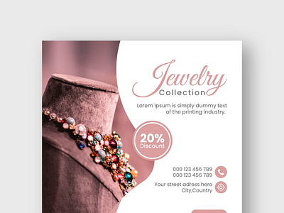 Jewelry social media post and instagram banner design