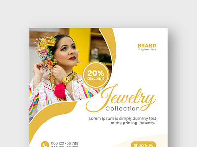 Jewelry social media post and instagram banner design