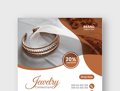 Jewelry social media post or Instagram post banner Design gemstone
