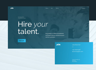 Old visual design of join.com design home job landing talent ui