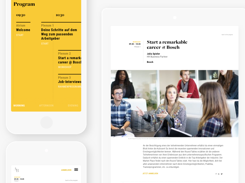 Event Page Job Fair Switzerland Program By Marco On Dribbble