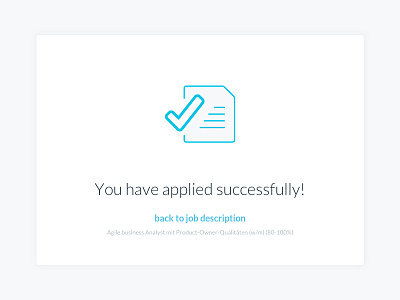 Application To Job - Success Screen application berlin germany hr job management success ui ux