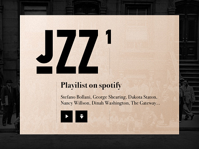 Music For Designer - Jazz black designer jazz music playlist sepia spotify ui