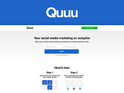 Quuu.co buffer content marketing marketing quuu social media startup startups suggestions
