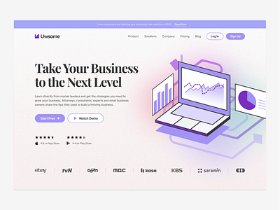 Uwsome - CRM Saas landing page