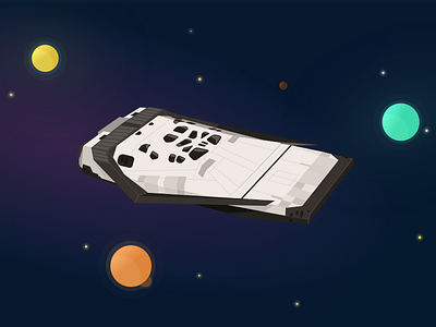 Interstellar Ranger colors flat illustration interstellar ranger ship space spaceship