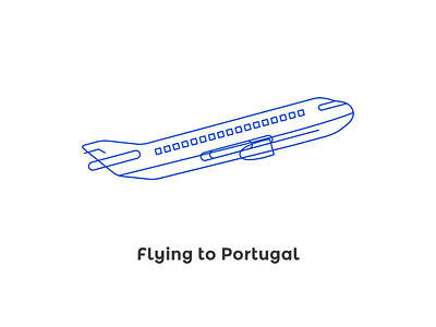 Flying to Portugal blue conf illustration mirror plane portugal stroke tap