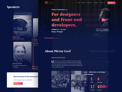 Mirror Conf 2017 Website background conference design event front-end mirror parallax perspective reflection ticket ui website