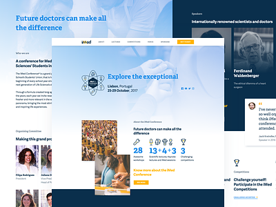 iMed Conference blue conference design event health ui website yellow