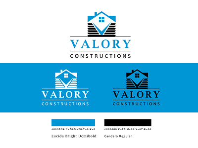 Valory Constructions Logo Concept 2 construction logo design logo maker modern logo real estate real estate logo roofing typography ux vector