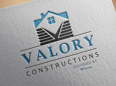 Valory Constructions Mockup branding construction logo logo maker minimal modern logo real estate real estate logo roofing typography versatile logo