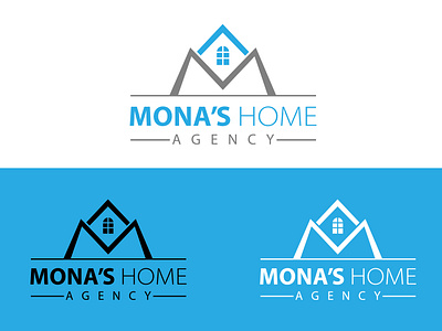 Mona's Home Agency Logo branding construction logo logo maker minimal modern logo real estate real estate logo roofing typography versatile logo