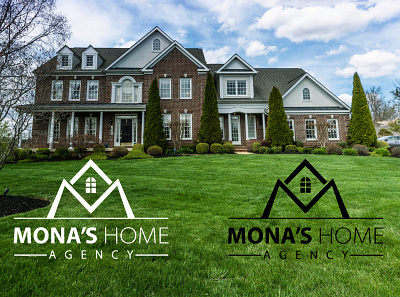 Mona s Home Agency Logo Presentation branding construction logo illustration logo maker minimal modern logo real estate real estate logo roofing versatile logo