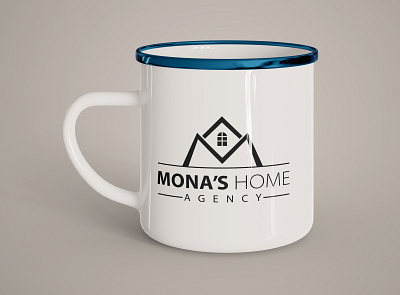 Mona s Home Agency Logo Mockup Mug branding construction logo design logo maker minimal modern logo real estate real estate logo roofing versatile logo