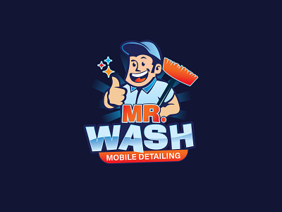 Mobile Detailing logo. mr. wash branding design logo logo design minimal wash logo