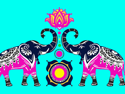 Elephant Clip Art Mandala ELEPHANT With Louts Cliparts  01